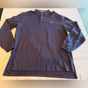 Polo by Ralph Lauren Navy Blue Long Sleeve Polo Shirt Size XL